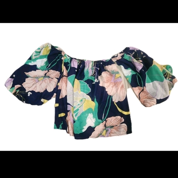 Anthropologie Floral Off The Shoulder Top Size Small - Picture 1 of 7